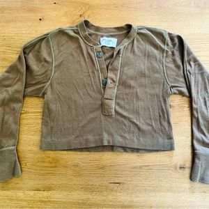 Vintage wool cropped military top